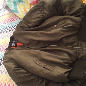 Olive green bomber